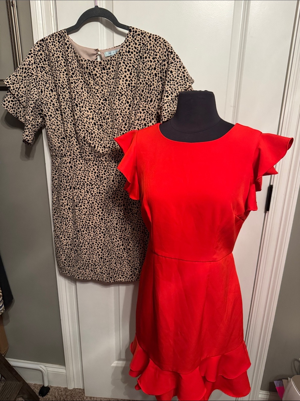 TCEC Red Ruffle Flutter-Sleeve Mini Dress - Picture 7 of 7